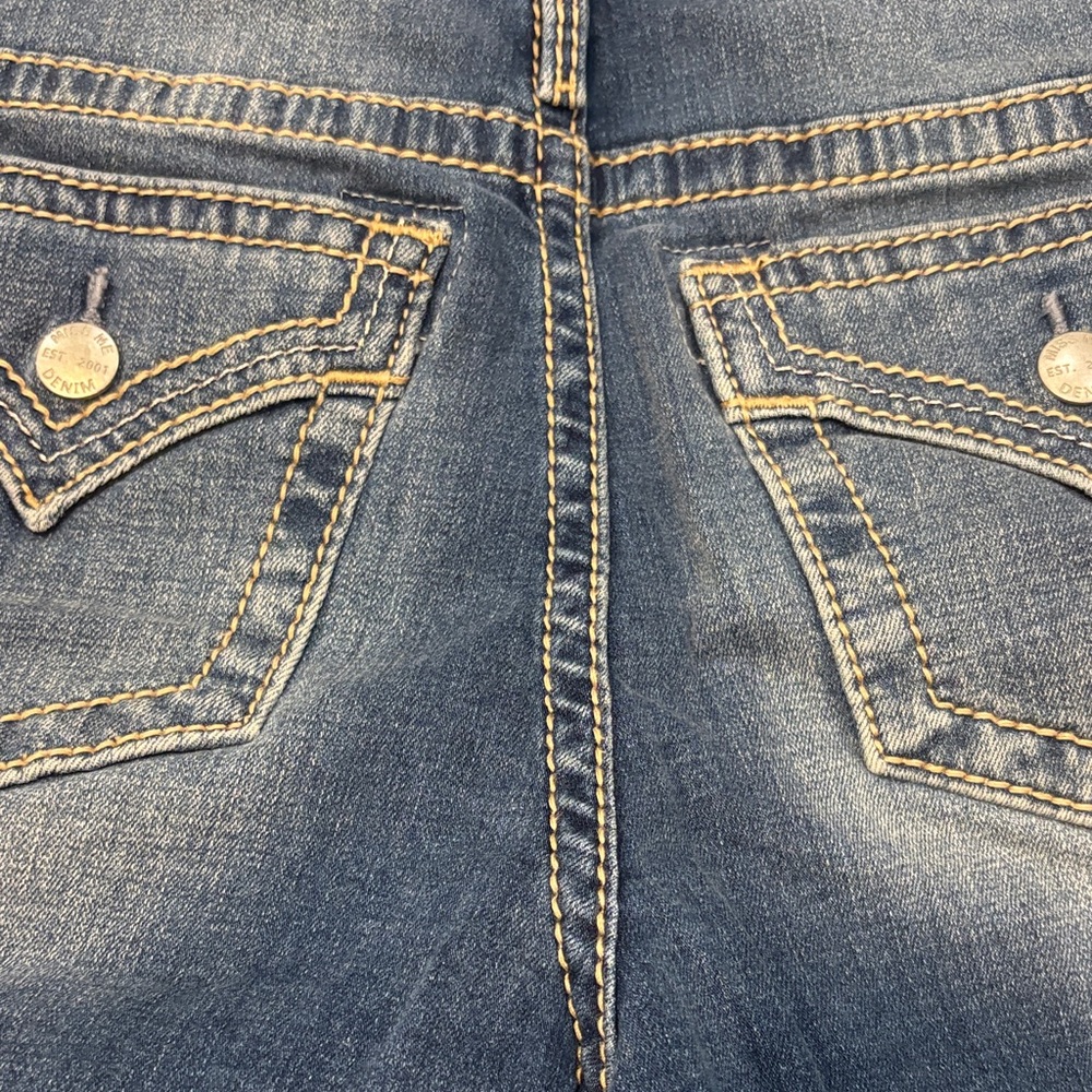Miss Me Blue Jean Shorts with Button Accents - Picture 10 of 11